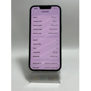 Telefon Apple iPhone 14 128 GB Midnight