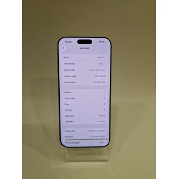 Telefon Apple iPhone 17 Pro Max 256 GB White