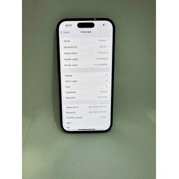 Telefon Apple iPhone 15 128 GB Black