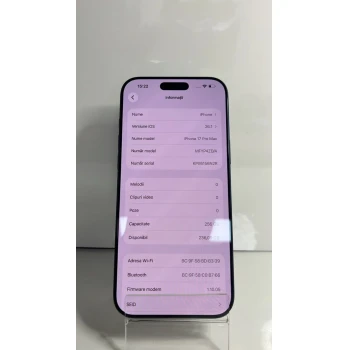 Telefon Apple iPhone 17 Pro Max 256 GB Blue