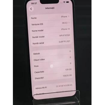 Telefon Apple iPhone 14 128 GB Midnight
