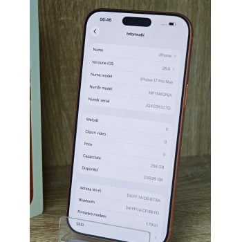 Telefon Apple iPhone 17 Pro Max 256 GB Orange