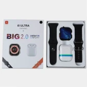 Ceas smart SET SMARTWATCH SI CASTI HIWATCH PLUS I8 ULTRA BIG 2.0, DISPLAY CEAS 49MM