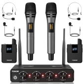 Instrumente muzicale  Set 4 Microfoane Wireless Profesionale TONOR TW360, UHF