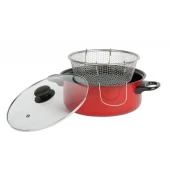 Electrocasnice MICI Friteuza teflonată cu capac și coș, de 24 cm, Vanora Home
