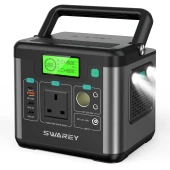 Stație de alimentare portabilă SWAREY, 222 Wh cu priză CA de 300 W ( 600 W) port USB-C PD 65 W